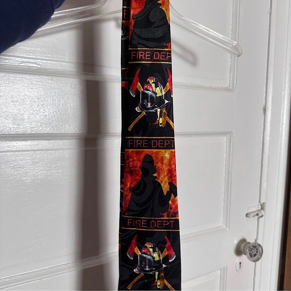 3/$20💥‎ Steven Harris Men’s Tie Firefighter Theme Handmade Fire Dept. Novelty